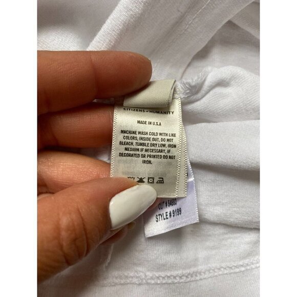 CITIZEN Of Humanity BNWOT Sz XSmall "Cecilia" White Tshirt NEW Padded Shoulders - Picture 7 of 9